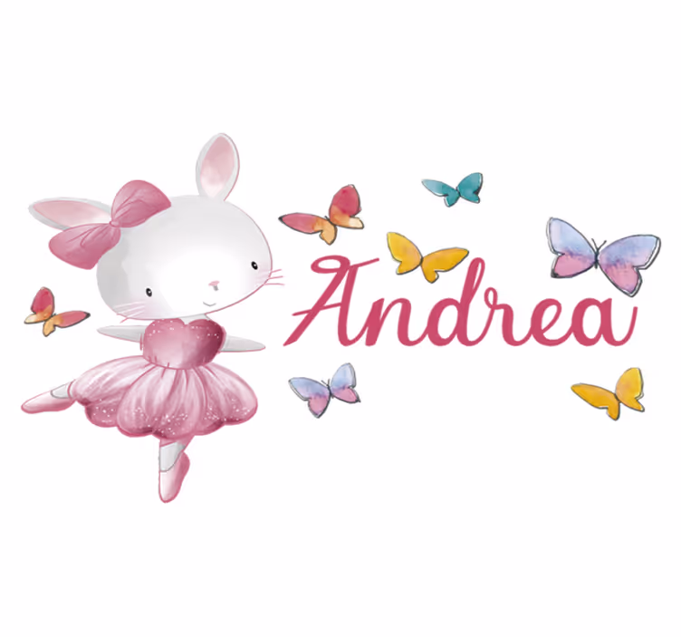 Kids vinyl rug of a girl dancing ballet with butterflies - TenStickers