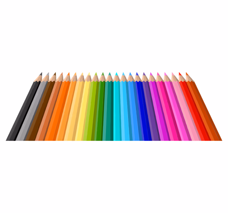 Kids vinyl rug with color pencil skirting edge - TenStickers