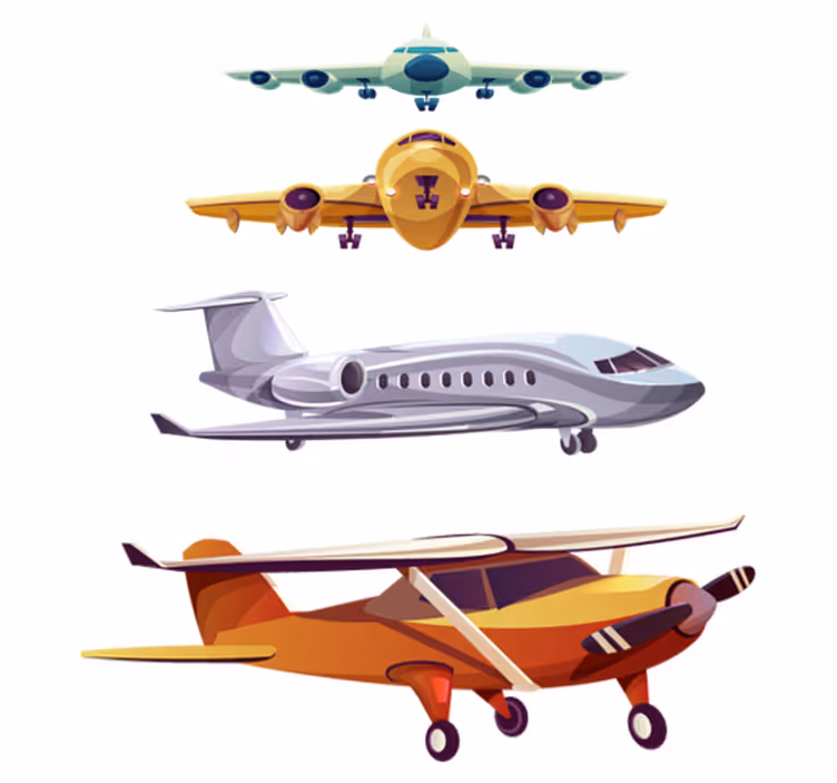 Kids vinyl rug front airplane pack - TenStickers