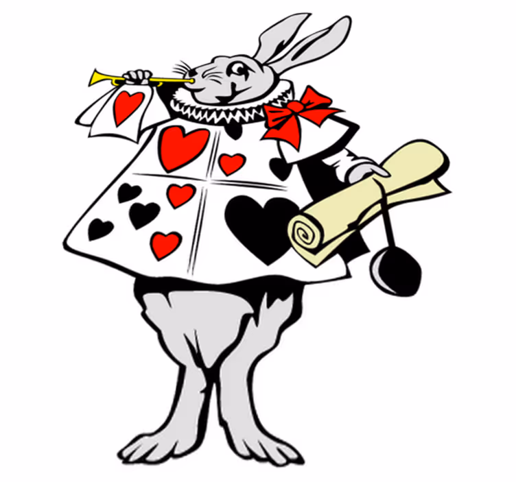 Kids vinyl rug wonderland rabbit design - TenStickers