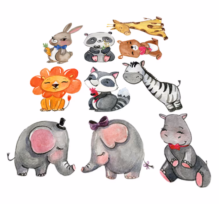 Kids vinyl rug jungle animal stickers sheet - TenStickers