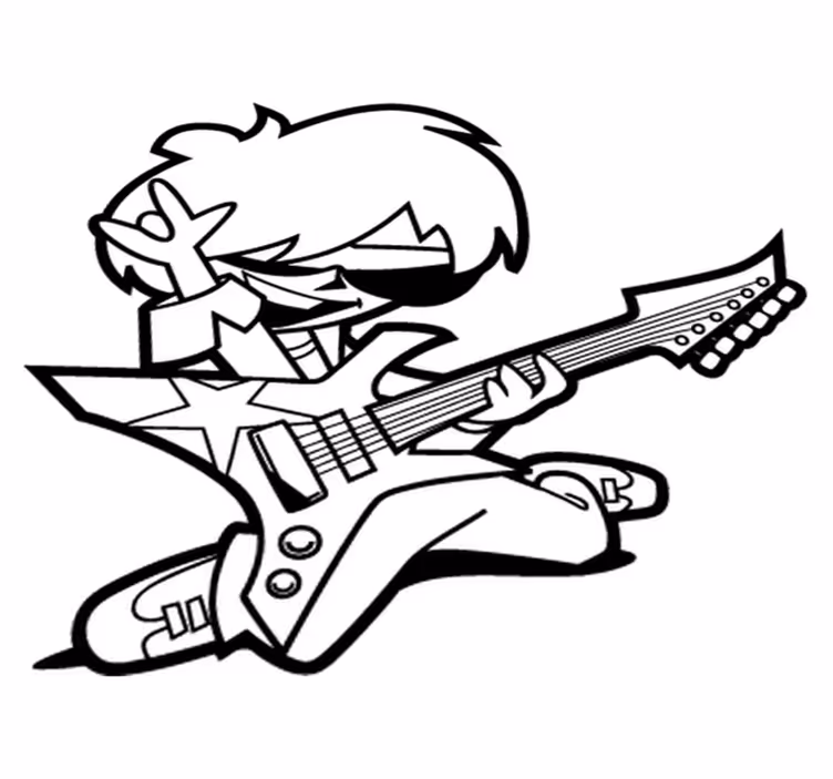Kids vinyl rug teenage boy with guitar - TenStickers