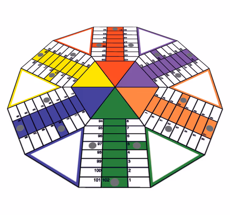 Kids vinyl rug geometric ludo board adhesive - TenStickers