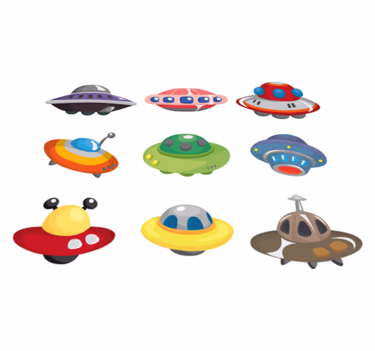 Kids vinyl rug ufo sticker collection - TenStickers
