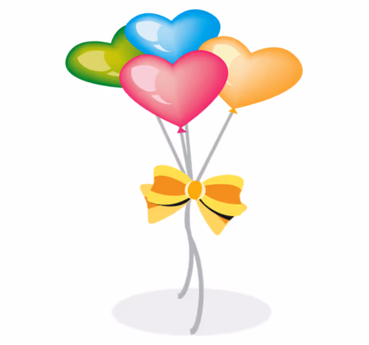 Kids vinyl rug with heart-shaped balloons design - TenStickers