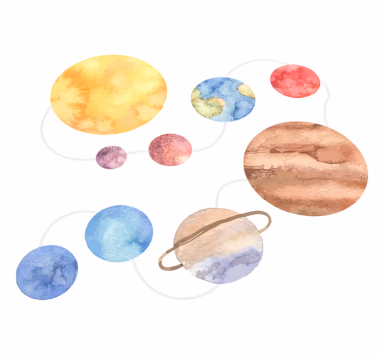 Kids vinyl rug solar system map - TenStickers