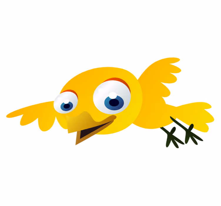 Kids vinyl rug with yellow flying bird design - TenStickers
