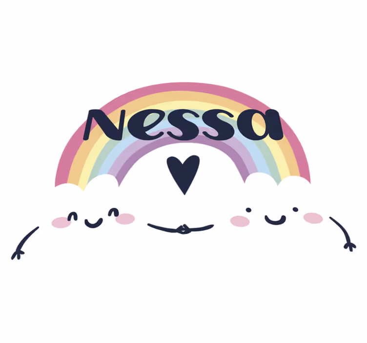 Personalized rainbow kids vinyl rug - TenStickers