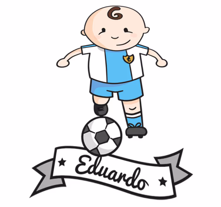 Kids vinyl rug with football player name - TenStickers