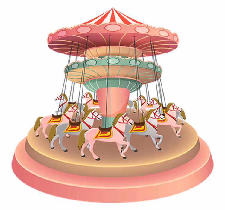 Kids vinyl rug fair carousel - TenStickers
