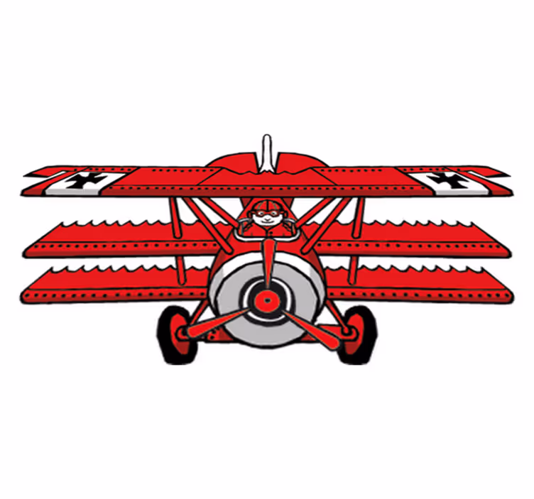 Kids vinyl rug red baron comic design - TenStickers