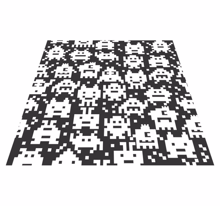 Kids vinyl rug with video game monsters design - TenStickers