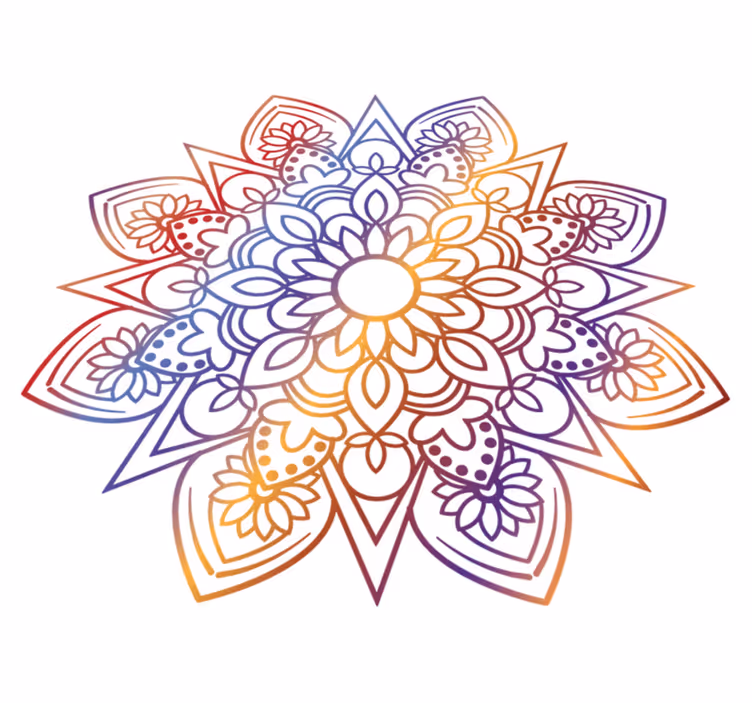 Vivid fiery mandala bedroom vinyl rug - TenStickers