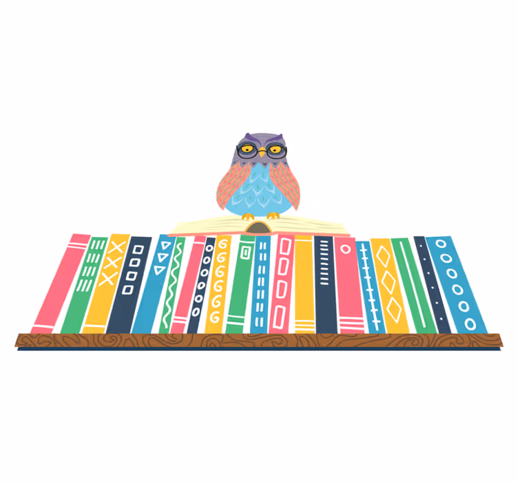 Bedroom vinyl rug cartoon owl with glasses - TenStickers