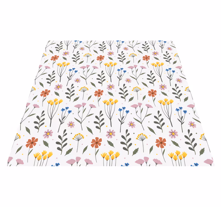 Bedroom vinyl rug with garden multicolor flowers - TenStickers
