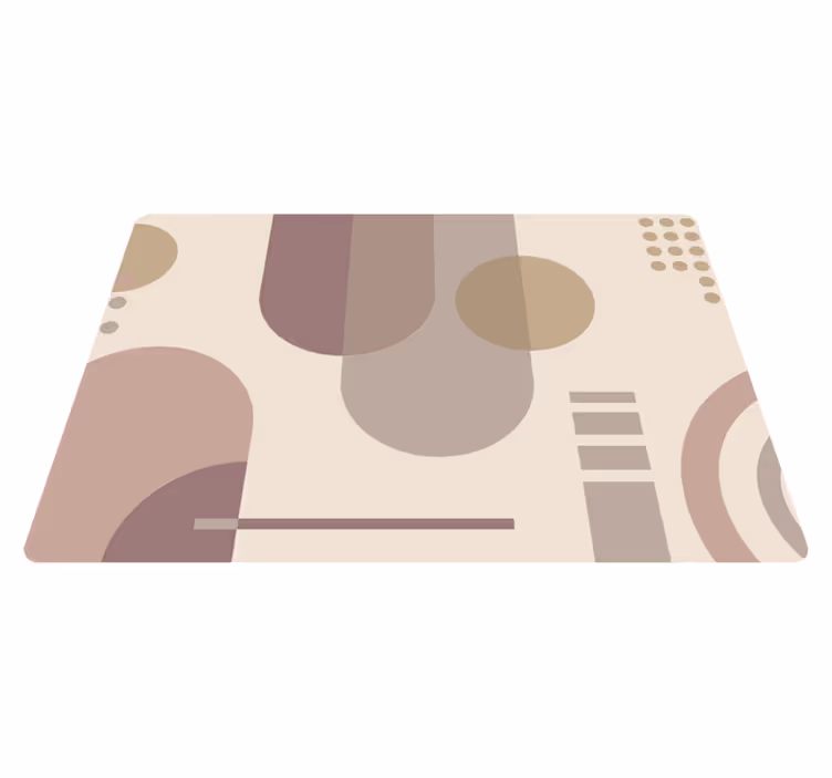 Bedroom vinyl rug in brown geometric modern art - TenStickers