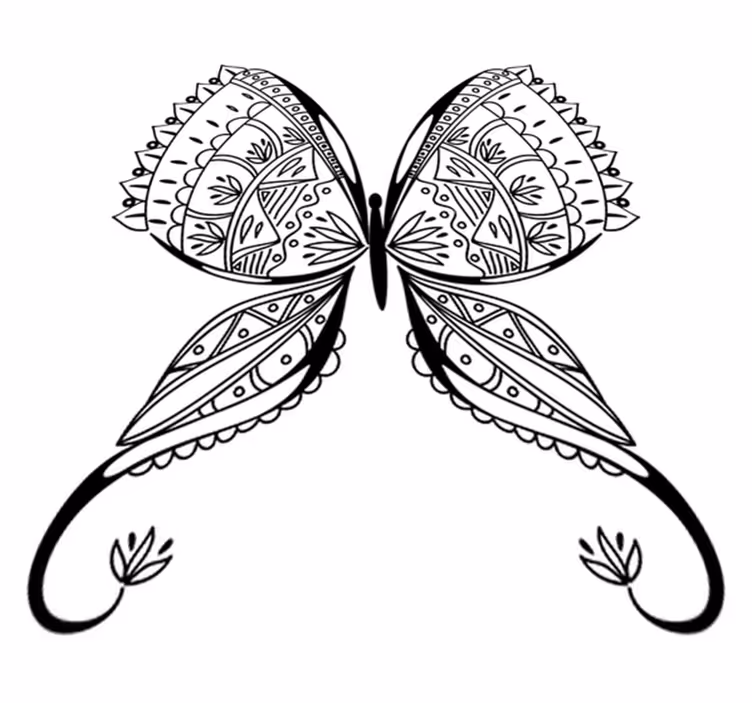 Graceful butterfly bedroom vinyl rug - TenStickers