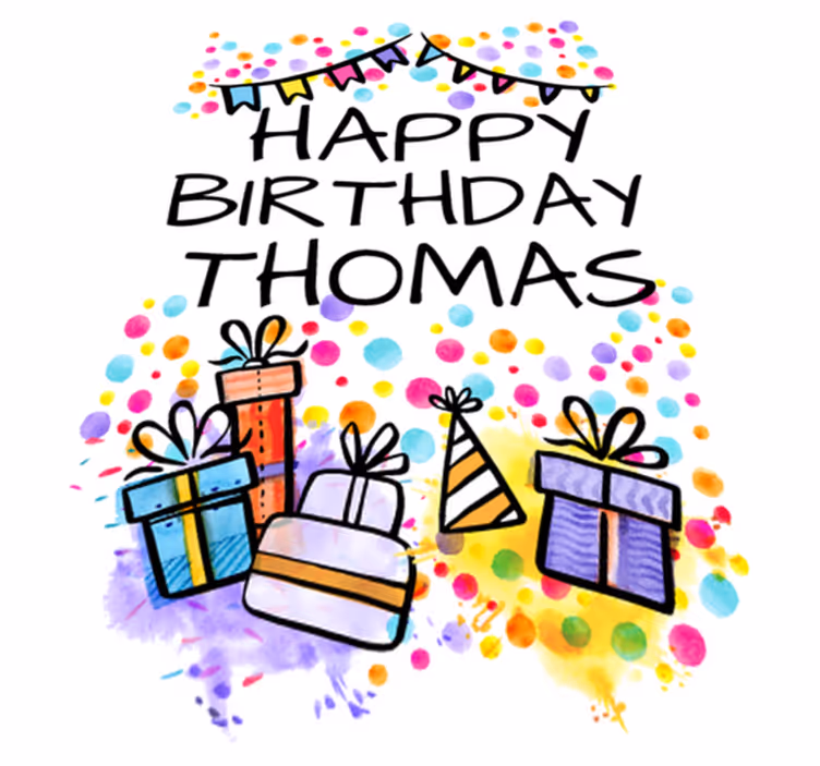 Kids vinyl rug personalized happy birthday - TenStickers