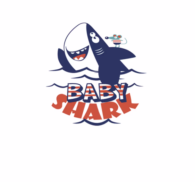 Kids vinyl rug baby shark rug - TenStickers
