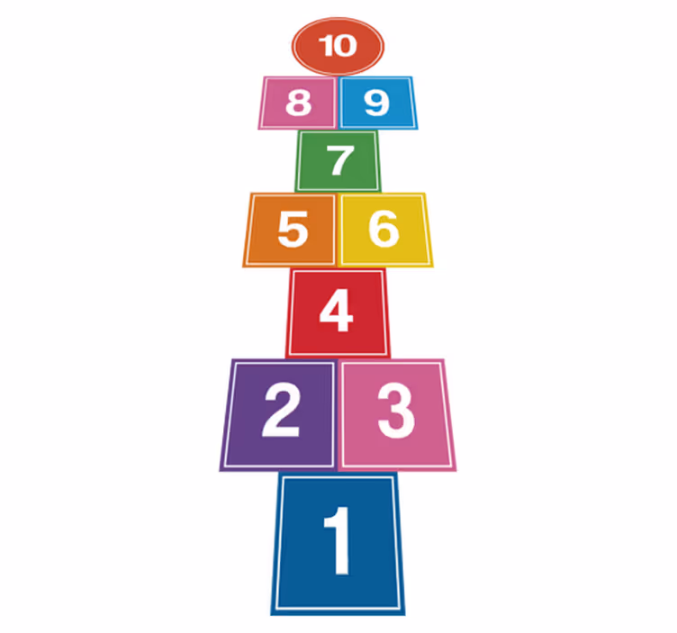 Colorful hopscotch gaming vinyl rug - TenStickers