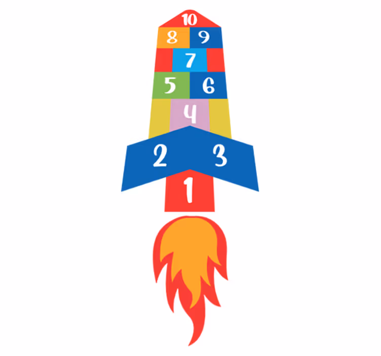 Gaming vinyl rug hopscotch rocket - TenStickers