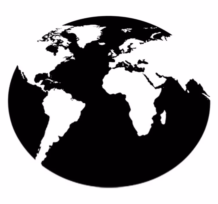 World map vinyl rug circular world map decor - TenStickers