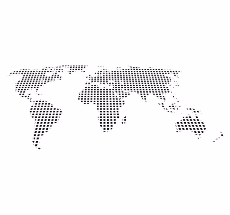World map vinyl rug decorative world map squares - TenStickers