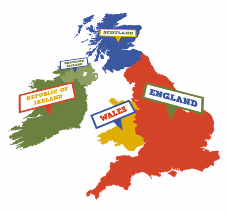 World map vinyl rug colorful great britain - TenStickers