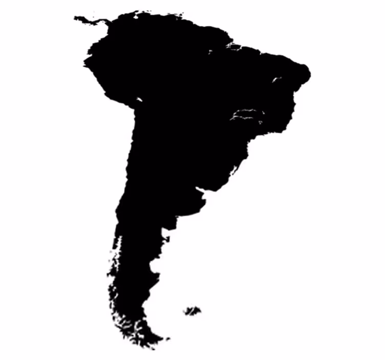World map vinyl rug with south america outline - TenStickers
