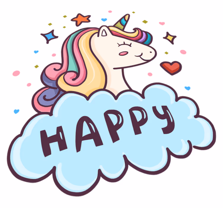 Kids vinyl rug unicorn head in the cloud - TenStickers