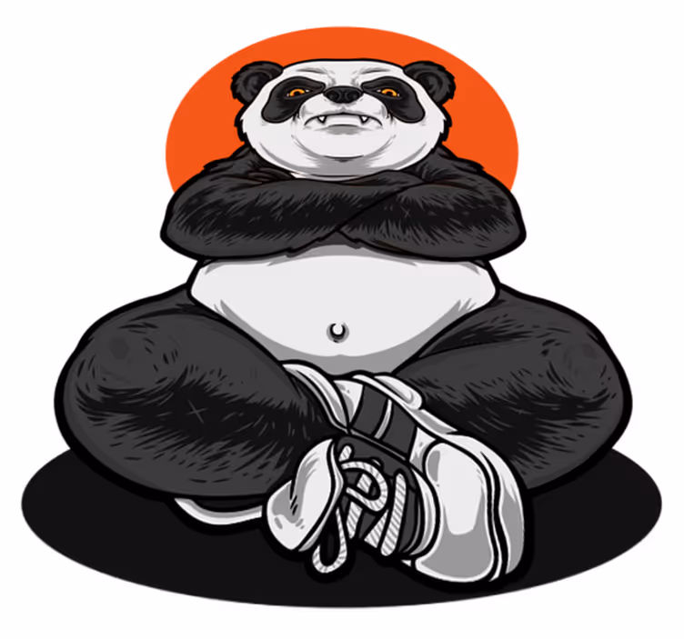 Kids vinyl rug panda gangster - TenStickers