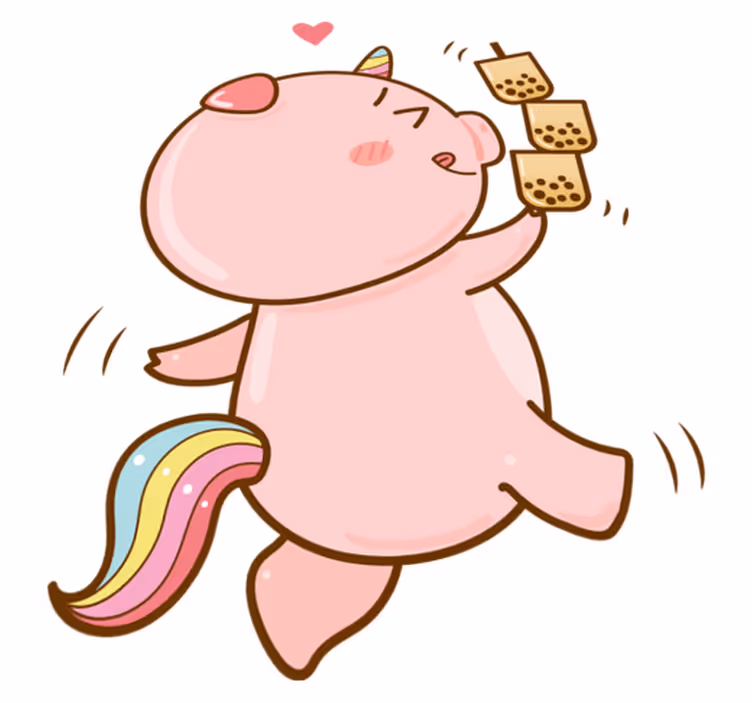 Kids vinyl rug featuring a cartoon pig unicorn - TenStickers