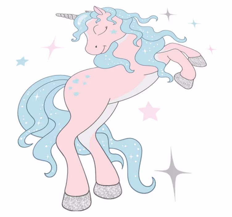Kids vinyl rug with glimmering unicorns pattern - TenStickers