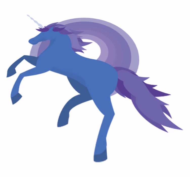 Kids vinyl rug in blue and purple unicorn design - TenStickers
