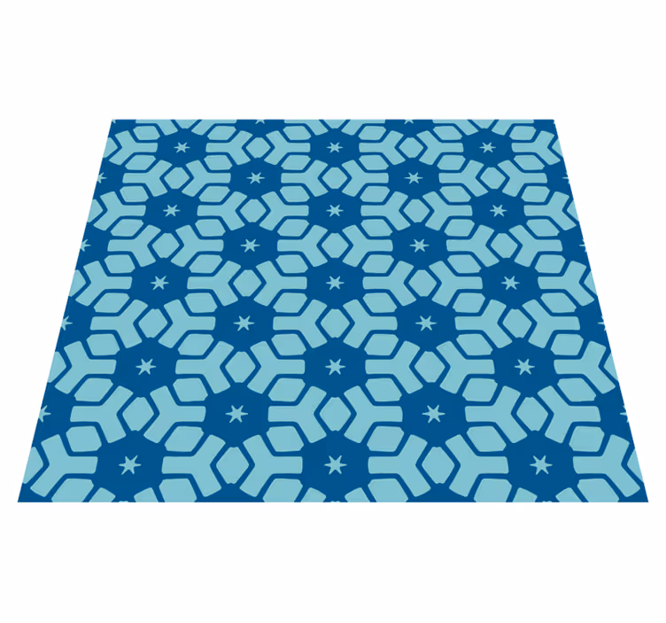 Bathroom vinyl rug blue tiles design - TenStickers