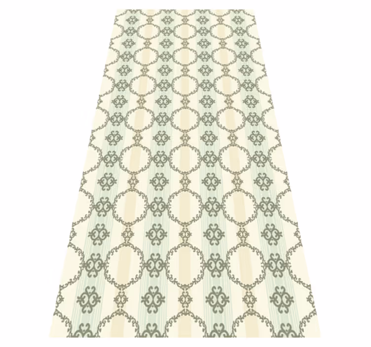 Bathroom vinyl rug with vintage french striped floral - TenStickers