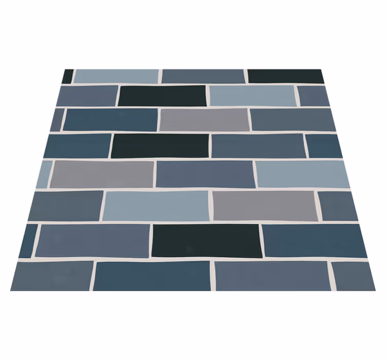 Stone gray bricks ornamental bathroom vinyl rug - TenStickers
