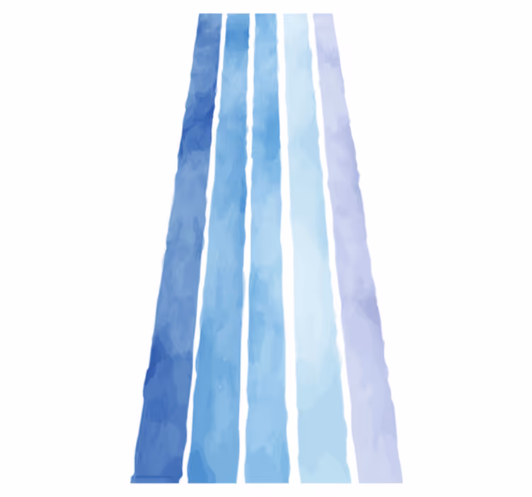 Bathroom vinyl rug with blue watercolor lines - TenStickers