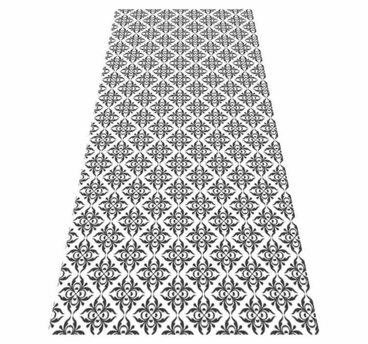 Bathroom vinyl rug in black tile pattern - TenStickers
