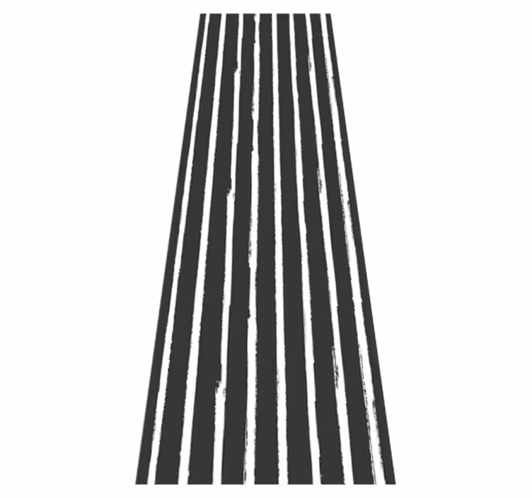 Bathroom vinyl rug in modern black and white lines - TenStickers