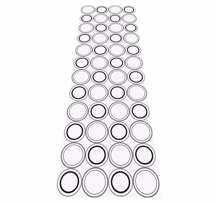 Bathroom vinyl rug in black and grey circle pattern - TenStickers