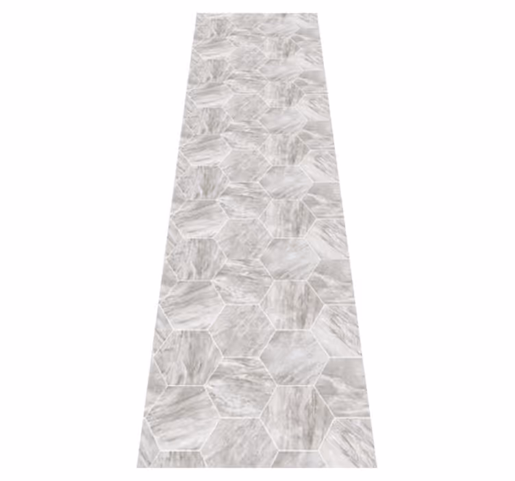 Gold marble hexagonal pattern bathroom vinyl rug - TenStickers