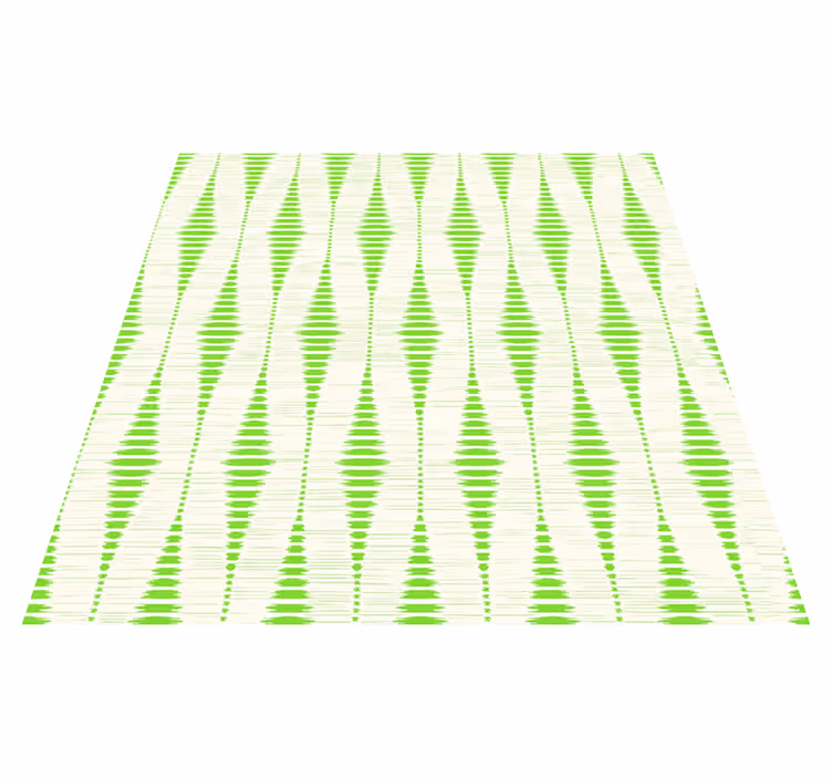Geometric vinyl rug in green rabaul ikat - TenStickers