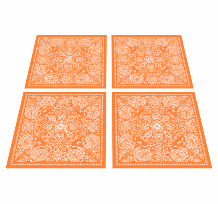 Bathroom vinyl rug paisley tile design - TenStickers