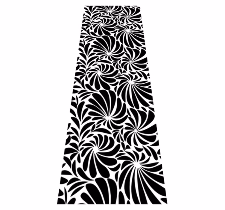Hojas blancas bathroom vinyl rug - TenStickers