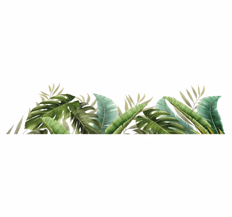 Tropical plants bathroom vinyl rug - TenStickers
