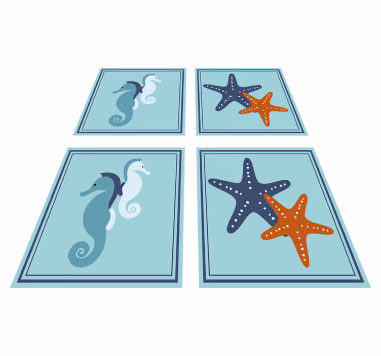 Bathroom vinyl rug in marine style design - TenStickers