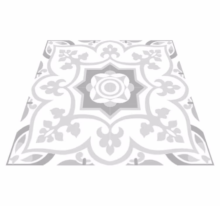 Bathroom vinyl rug in moroccan gray tile design - TenStickers
