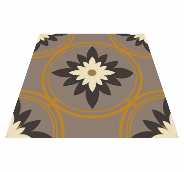 Bathroom vinyl rug in hydraulic brown cement pattern - TenStickers