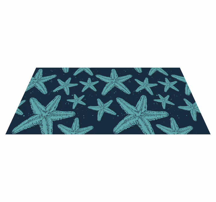 Bathroom vinyl rug starfish bluetones decor - TenStickers